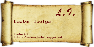 Lauter Ibolya névjegykártya